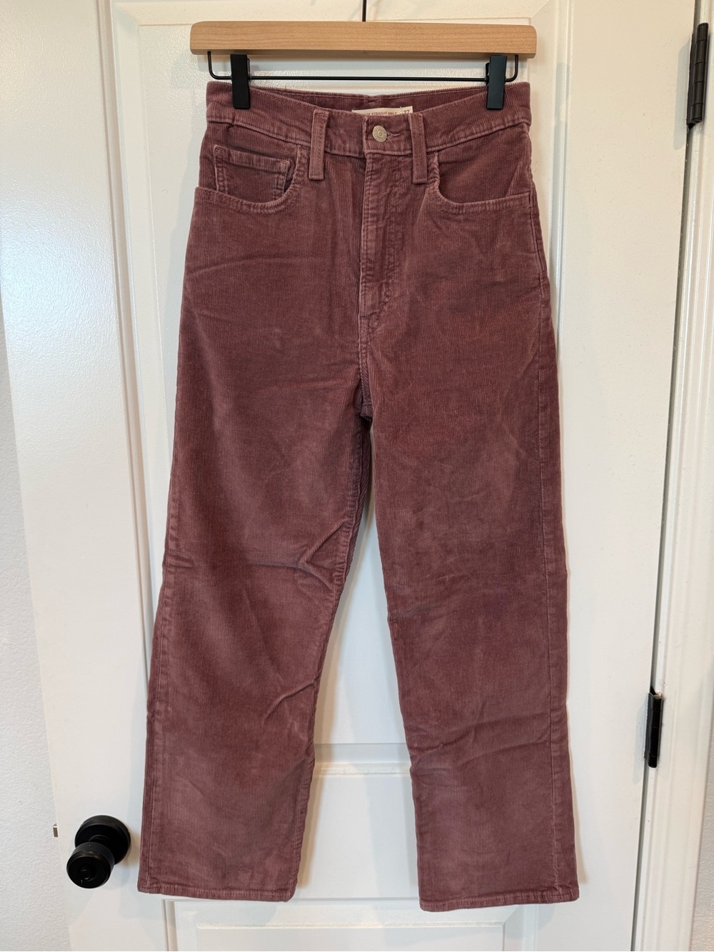 Levi's Ribcage Straight Ankle Corduroy Jeans Rose Taupe